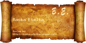 Baska Etelka névjegykártya